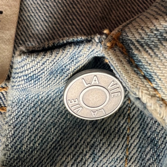 La Vie Rebecca Taylor Classic Denim Jacket in Chantal Size Large - Picture 7 of 10